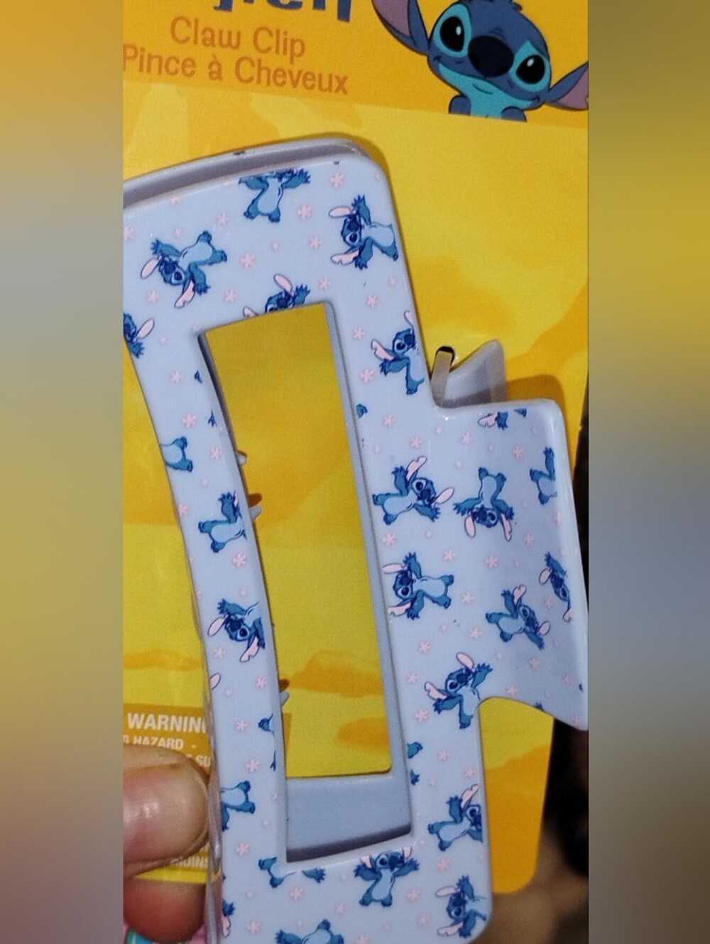 Disney Blue Stitch Pattern Hair Claw Clip